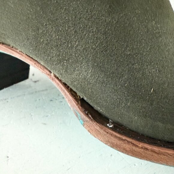 Lane EMMA JANE Womens Cowboy Bootie 9.5 Green Suede Western Cowgirl Ankle Boots - Picture 3 of 14